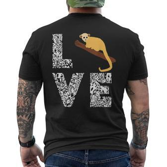 Kinkajou Love Pet Wildlife Animal Monkey Lover Men's T-shirt Back Print | Mazezy