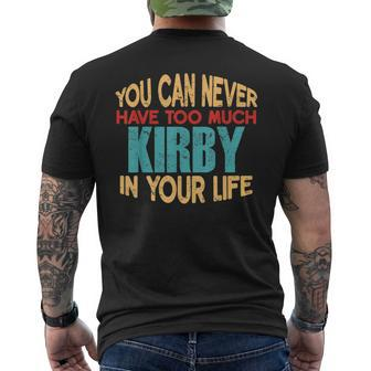 Kirby Personalized First Name Joke Item Men's Back Print T-shirt | Mazezy