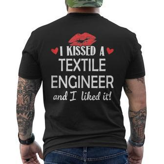 I Kissed A Textile Engineer Married Dating Anniversa Men's T-shirt Back Print | Mazezy