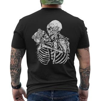 Kissing Skeletons Vintage Love Funny Gift Halloween Halloween Funny Gifts Mens Back Print T-shirt | Mazezy