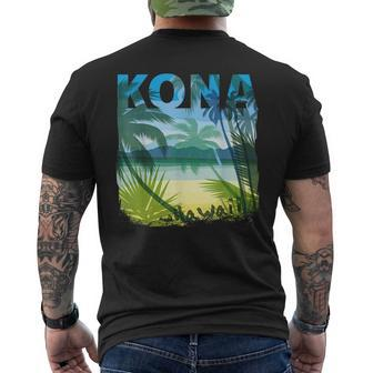 Kona Hawaii Beach Summer Matching Family Palms Tree Summer Funny Gifts Mens Back Print T-shirt | Mazezy