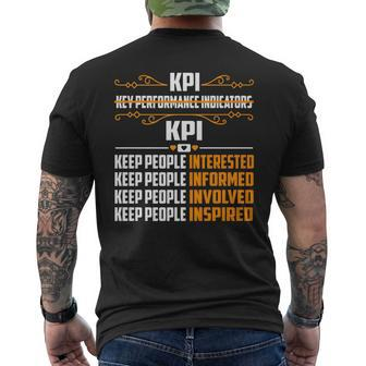Kpi Keep People Interested Informed Involved Inspired Mens Back Print T-shirt | Mazezy