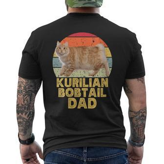 Kurilian Bobtail Cat Dad Retro Vintage For Cat Lovers Men's T-shirt Back Print | Mazezy