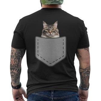 Kurilian Bobtail Cat In Your Pocket Men's T-shirt Back Print | Mazezy