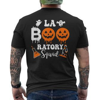 La Boo Ratory Squad Ghost Pumpkin Halloween Laboratory Men's T-shirt Back Print - Monsterry UK