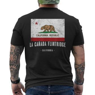 La Cañada Flintridge California City Souvenir Ca Flag Men's T-shirt Back Print | Mazezy