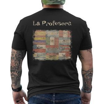 La Profesora Spanish Speaking Country Flags Men's T-shirt Back Print | Mazezy