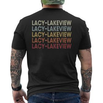 Lacy-Lakeview Texas Lacy-Lakeview Tx Retro Vintage Text Men's T-shirt Back Print | Mazezy