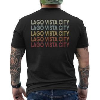 Lago-Vista-City Texas Lago-Vista-City Tx Retro Vintage Text Men's T-shirt Back Print | Mazezy