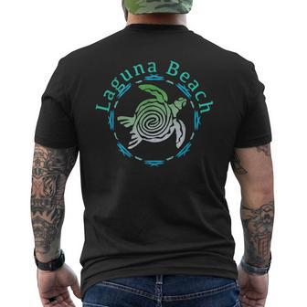 Laguna Beach Vintage Tribal Turtle Men's T-shirt Back Print | Mazezy
