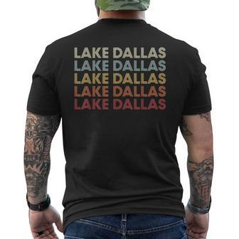 Lake-Dallas Texas Lake-Dallas Tx Retro Vintage Text Men's T-shirt Back Print | Mazezy