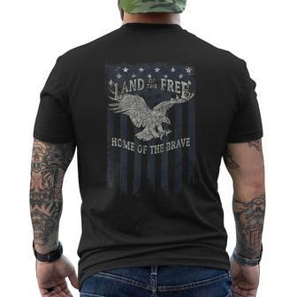 Land Of The Free Home Of The Brave Eagle Vertical Flag Men's T-shirt Back Print | Mazezy