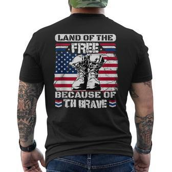 Land Of The Free Because Of The Brave Usa 4Th Of July 2023 Mens Back Print T-shirt | Mazezy