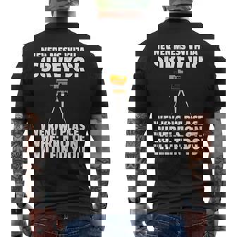 Land Recorder Technician For Cartogropher Surveyor Men's T-shirt Back Print | Mazezy
