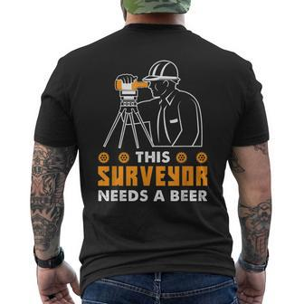 Land Surveyor Land Surveyor Gifts Mens Back Print T-shirt - Thegiftio UK