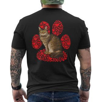Laperm Valentines Day Cat Love Paw Men's T-shirt Back Print | Mazezy