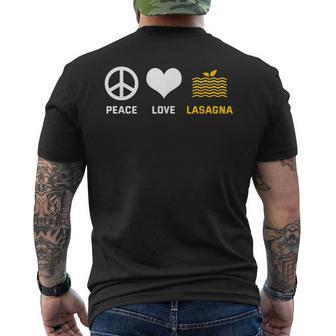 Lasagna Peace Love Lasagna Pasta Italian Lasagna Lover Mens Back Print T-shirt - Thegiftio UK