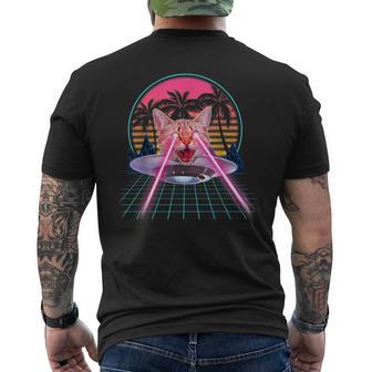 Laser Cat Eyes Kitten Ufo Retro 80S Cats Lovers Men's T-shirt Back Print - Seseable