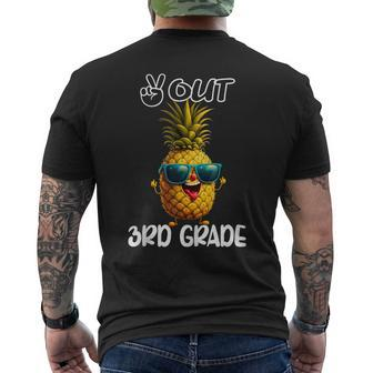 Last Day Of 3Rd Grade Peace Out 3Rd Grade Graduation Men's Back Print T-shirt | Mazezy