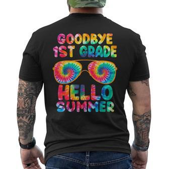 Last Day Of School Goodbye 1St Grade Hello Summer Tie Dye Mens Back Print T-shirt | Mazezy AU