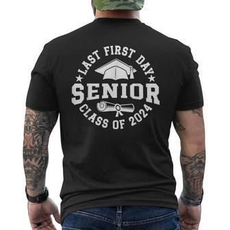 My Last First Day Senior Back To School Class Of 2024 Men's T-shirt Back Print - Seseable