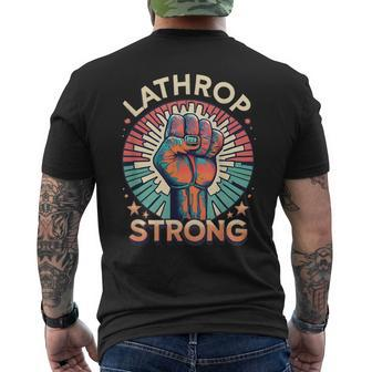 Lathrop Strong Fist Of Power Men's T-shirt Back Print | Mazezy