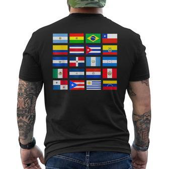 Latin American Flags Hispanic Heritage Month Men's T-shirt Back Print - Monsterry CA