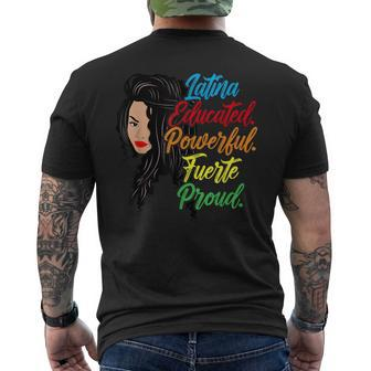 Latina Educated Powerful Fuerte Proud Men's T-shirt Back Print - Seseable