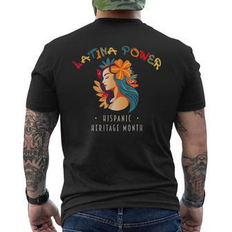 Latina Power Hispanic Heritage Month 2023 Men's T-shirt Back Print - Seseable