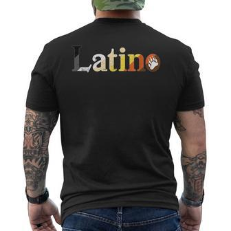 Latino Gay Bear Pride Distressed Mens Back Print T-shirt | Mazezy