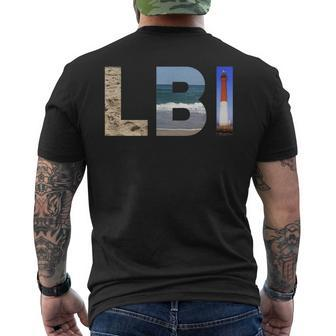 Lbi Long Beach Island Nj Photo Beach Ocean Lighthouse Mens Back Print T-shirt | Mazezy