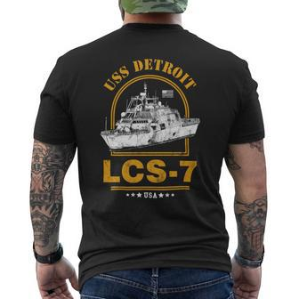 Lcs-7 Uss Detroit Mens Back Print T-shirt - Monsterry