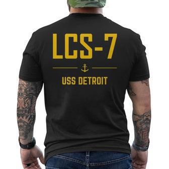 Lcs7 Uss Detroit Mens Back Print T-shirt - Thegiftio UK