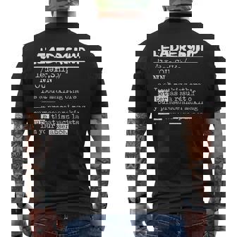 Leadership Definition Leader Office Teamwork Influencer Boss Men's T-shirt Back Print | Mazezy