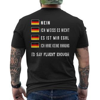 Learning German Funny Deutsch Student Speaking German Mens Back Print T-shirt - Thegiftio UK