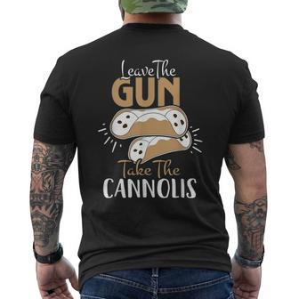 Leave The Gun Take The Cannolis Italian Mens Back Print T-shirt | Mazezy