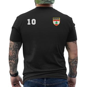 Lebanon Number 10 Soccer Flag Football Lebanese Mens Back Print T-shirt | Mazezy AU