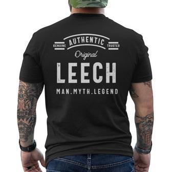 Leech Name Gift Authentic Leech Mens Back Print T-shirt - Seseable