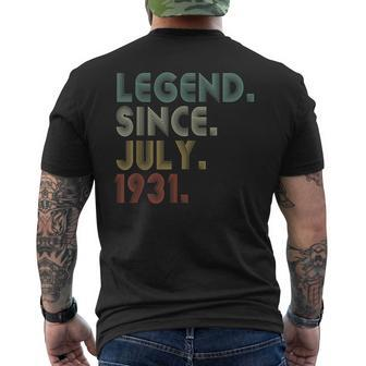 Legend Since July 1931 90Th Birthday Gift 90 Years Old Men 90Th Birthday Funny Gifts Mens Back Print T-shirt | Mazezy UK