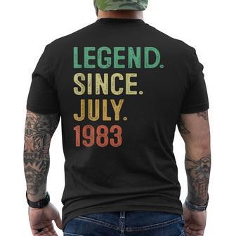 Legend Since July 1983 40Th Birthday Men Gifts 40 Years Old 40Th Birthday Funny Gifts Mens Back Print T-shirt | Mazezy
