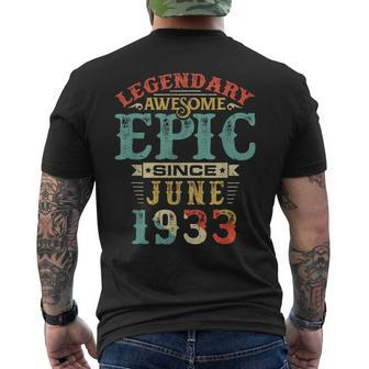 Legendary Awesome Epic Since June 1933 Birthday 87 Years Men's Back Print T-shirt | Mazezy