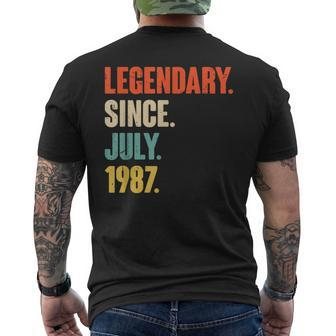 Legendary Since July 1987 35 Year Old Gift 35Th Birthday Mens Back Print T-shirt | Mazezy