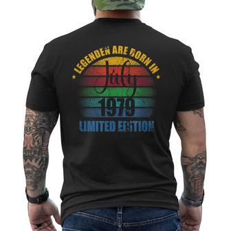 Legends Are Born In July 1979 | Juli Birthday Men And Woman Mens Back Print T-shirt | Mazezy