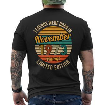 Legends Were Born In November 1973 50Th Birthday Men's T-shirt Back Print | Mazezy DE