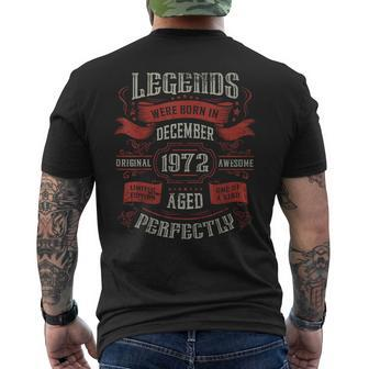 Legends Were Born In December 1972 Birthday Mens Back Print T-shirt | Mazezy