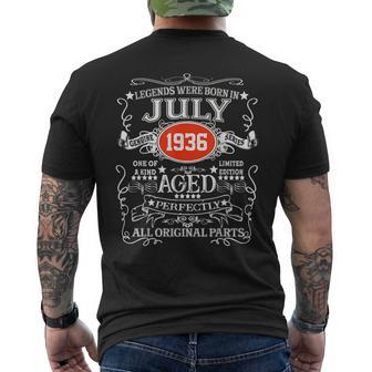 Legends Were Born In July 1936 85Th Birthday Decoration Mens Back Print T-shirt | Mazezy