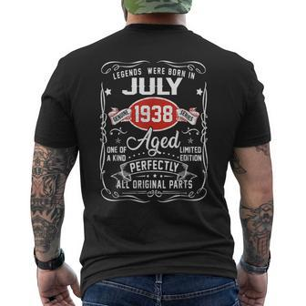 Legends Were Born In July 1938 83Rd Birthday Gifts Mens Back Print T-shirt | Mazezy
