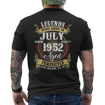 Legends Were Born In July 1952 69Th Birthday Gift Mens Back Print T-shirt | Mazezy