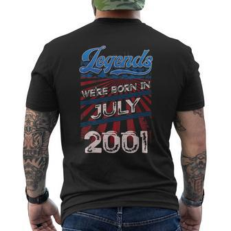 Legends Were Born In July 2001 18Th Birthday Gift Mens Back Print T-shirt | Mazezy