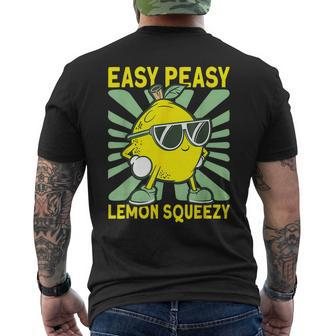 Lemonade Dealer Easy Peasy Lemon Squeezy Lemonade Stand Boss Men's T-shirt Back Print - Seseable